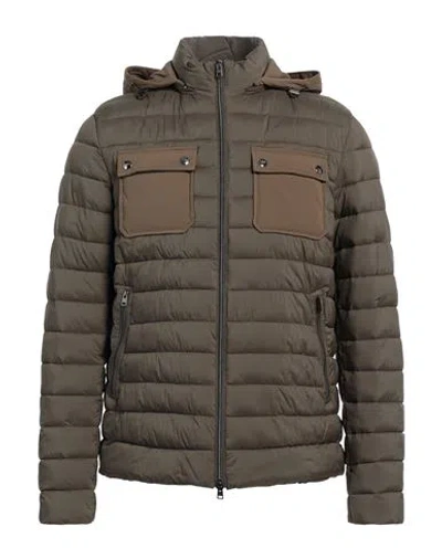 Herno Man Puffer Military Green Size 40 Polyamide, Polyurethane, Elastane