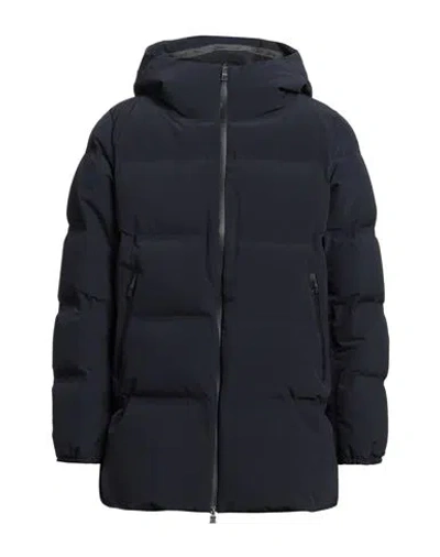 Herno Man Puffer Navy Size 44 Polyamide, Elastane In Blue