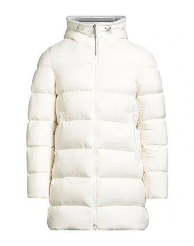 Herno Man Puffer Off White Size 40 Polyamide, Polyurethane, Acrylic, Wool, Elastane