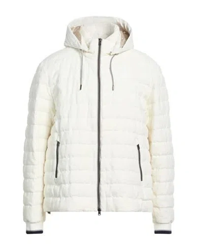 Herno Man Puffer Off White Size 46 Linen