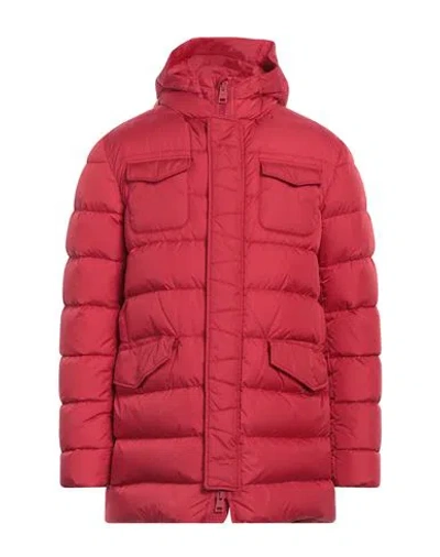 Herno Man Puffer Red Size 40 Polyamide In Orange