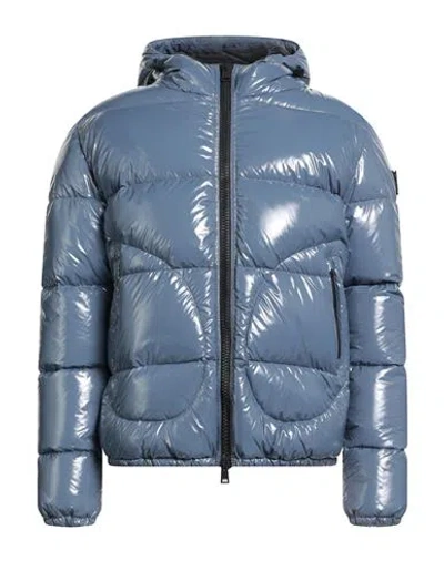 Herno Man Puffer Slate Blue Size 44 Polyamide In Blue