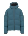 Herno Padded Zip-up Hooded Jacket In Blue