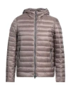 Herno Man Puffer Taupe Size 38 Polyamide In Grey