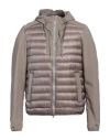Herno Man Puffer Taupe Size 40 Polyamide In Grey