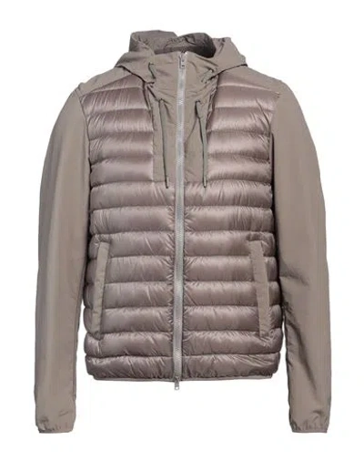 Herno Man Puffer Taupe Size 40 Polyamide In Gray