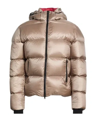 Herno Man Puffer Taupe Size 40 Polyamide In Multi