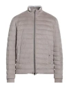 Herno Man Puffer Taupe Size 40 Polyester, Elastane, Polyamide In Gray