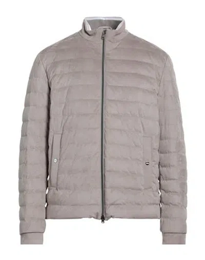 Herno Man Puffer Taupe Size 40 Polyester, Elastane, Polyamide In Gray