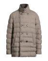 Herno Man Puffer Taupe Size 48 Viscose, Virgin Wool In Neutral