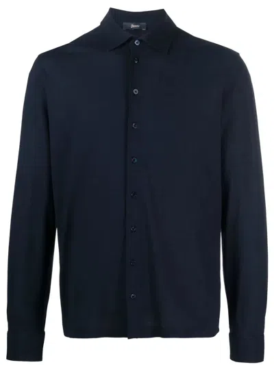 Herno Man Shirt In Blue