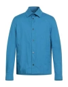 Herno Man Shirt Azure Size 40 Cotton, Elastane In Blue