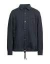 Herno Man Shirt Midnight Blue Size 46 Cotton, Linen In Blue