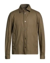 Herno Man Shirt Military Green Size 48 Cotton, Elastane In Green