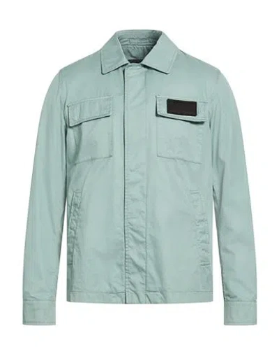 Herno Man Shirt Sage Green Size 42 Cotton, Polyester In Multi