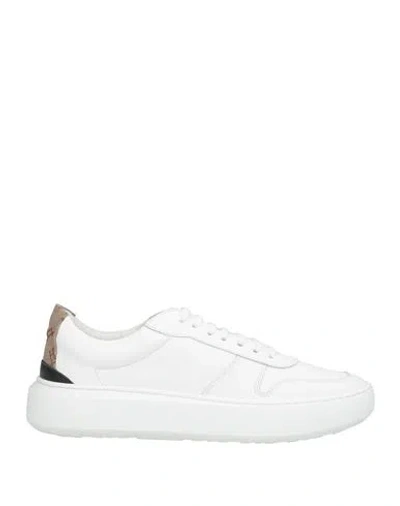 Herno Man Sneakers White Size 4 Leather, Textile Fibers