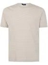Herno Men's Round Neck Short Sleeve Striped Sweater