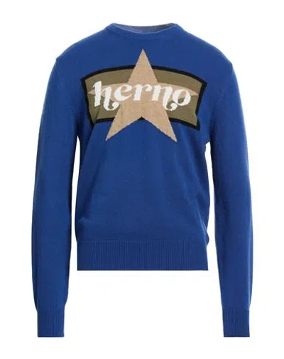 Herno Man Sweater Blue Size 40 Wool