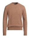 Herno Man Sweater Camel Size 46 Alpaca Wool, Polyamide, Wool In Brown