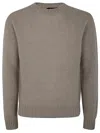 Herno Ribbed Crew Neck Sweater With Soft Texture In Chantilly
