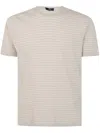 Herno Men's Round Neck Short Sleeve Striped Sweater In Grey