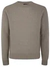 Herno Ribbed Crew Neck Sweater With Soft Texture In Yellow