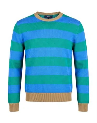 Herno Man Sweater Green Size 40 Cashmere In Blue