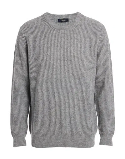Herno Man Sweater Grey Size 40 Wool, Cashmere In Gray