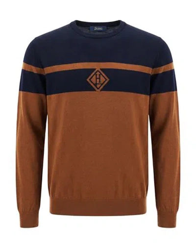 Herno Man Sweater Light Brown Size 40 Virgin Wool