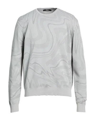Herno Man Sweater Light Grey Size 40 Cotton, Polyester In Gray