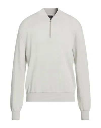 Herno Man Sweater Light Grey Size 40 Cotton, Polyester, Elastane In Multi