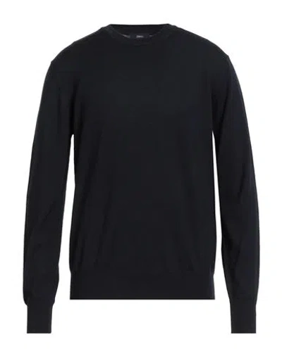 Herno Man Sweater Midnight Blue Size 46 Virgin Wool In Black