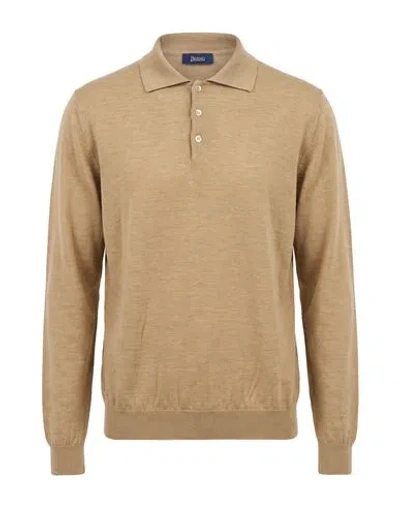 Herno Man Sweater Sand Size 40 Virgin Wool, Silk In Brown
