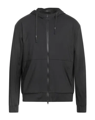 Herno Man Sweatshirt Black Size 40 Polyamide, Elastane