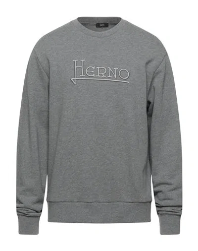 Herno Man Sweatshirt Grey Size 44 Cotton In Gray