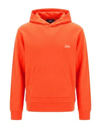 Herno Man Sweatshirt Orange Size 40 Cotton