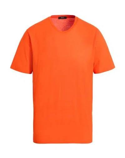 Herno Man T-shirt Red Size 40 Cotton In Orange