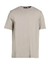 Herno Man T-shirt Taupe Size 42 Cotton, Elastane In Gray