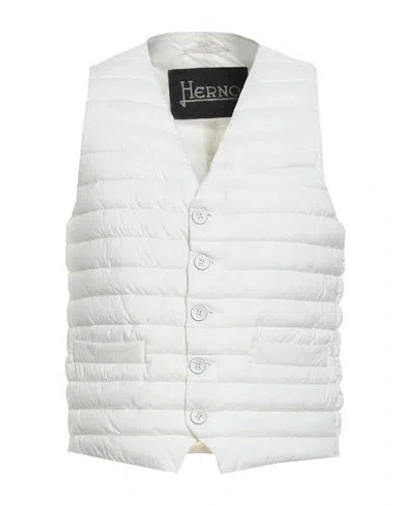 Herno Man Tailored Vest Ivory Size 40 Polyamide, Polyurethane In White