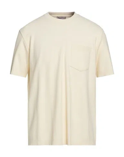 Herno Man T-shirt Cream Size 40 Cotton, Cashmere In Neutral