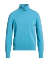 Herno Man Turtleneck Azure Size 44 Wool In Blue