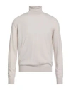 Herno Man Turtleneck Ivory Size 46 Virgin Wool In White