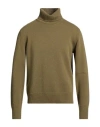 Herno Man Turtleneck Military Green Size 46 Wool In Brown