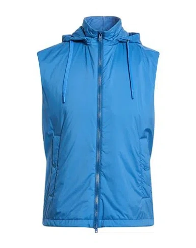 Herno Man Vest Azure Size 40 Polyamide In Blue