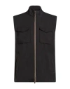 Herno Man Vest Black Size 46 Virgin Wool, Polyamide, Elastane, Polyurethane In Black