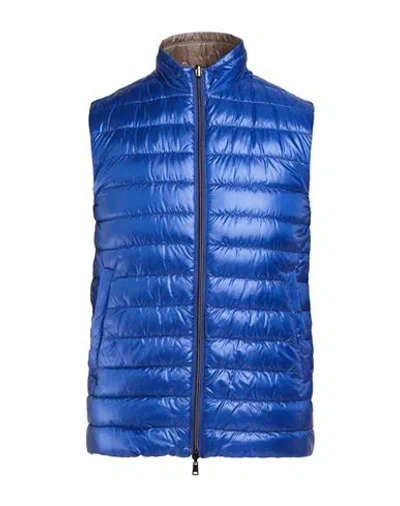 Herno Man Vest Bright Blue Size 34 Polyamide