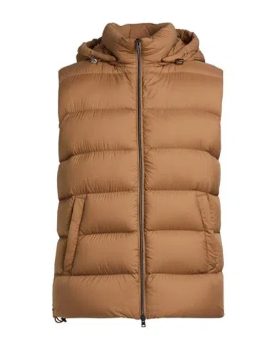 Herno Man Vest Camel Size 38 Polyamide, Polyurethane In Brown