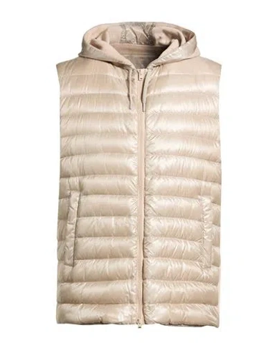 Herno Man Vest Cream Size 42 Polyamide, Polyester, Cotton In Neutral