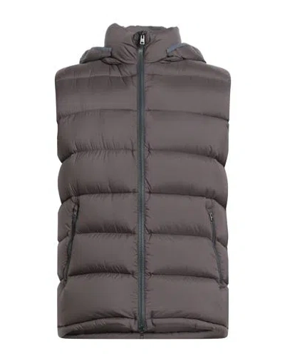 Herno Man Vest Dark Brown Size 40 Polyamide