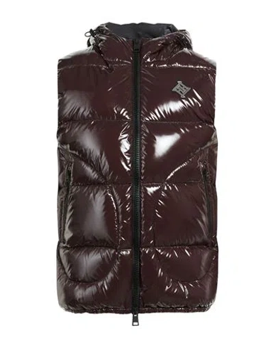 Herno Man Vest Dark Brown Size 40 Polyamide, Polyurethane